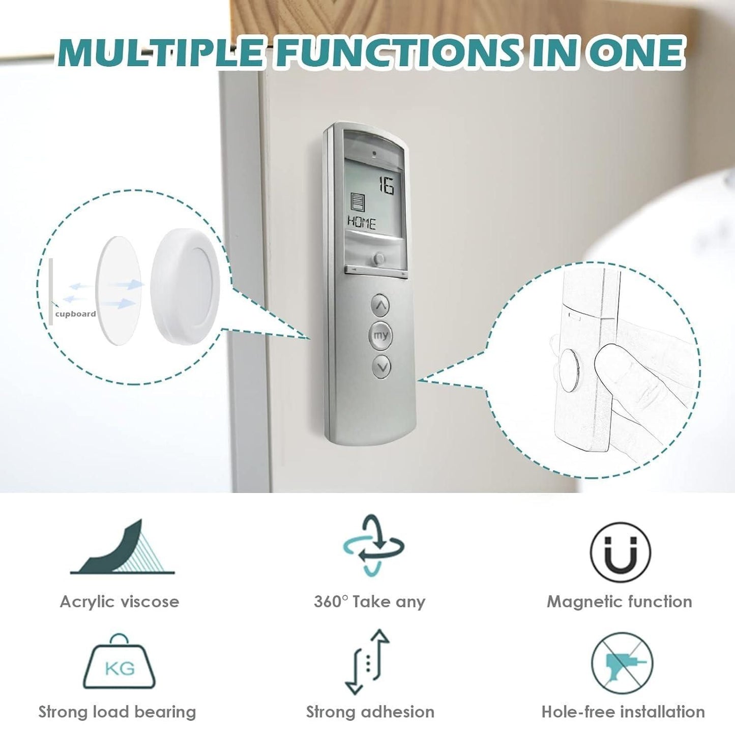 MAGNETIC REMOTE CONTROL WALL MOUNT HOLDER – PACK OF 5